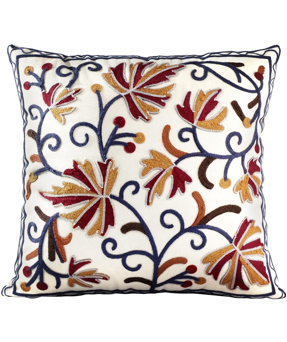 4035 Embroidered Throw Pillow Covers - 20x20 Decorative Pillow Covers